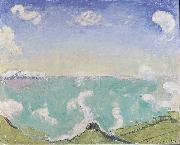 Ferdinand Hodler Landschaft bei Caux mit aufsteigenden Wolken oil